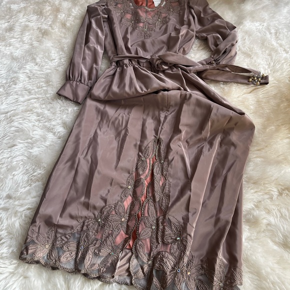Party dress - taupe colour - Picture 4 of 7
